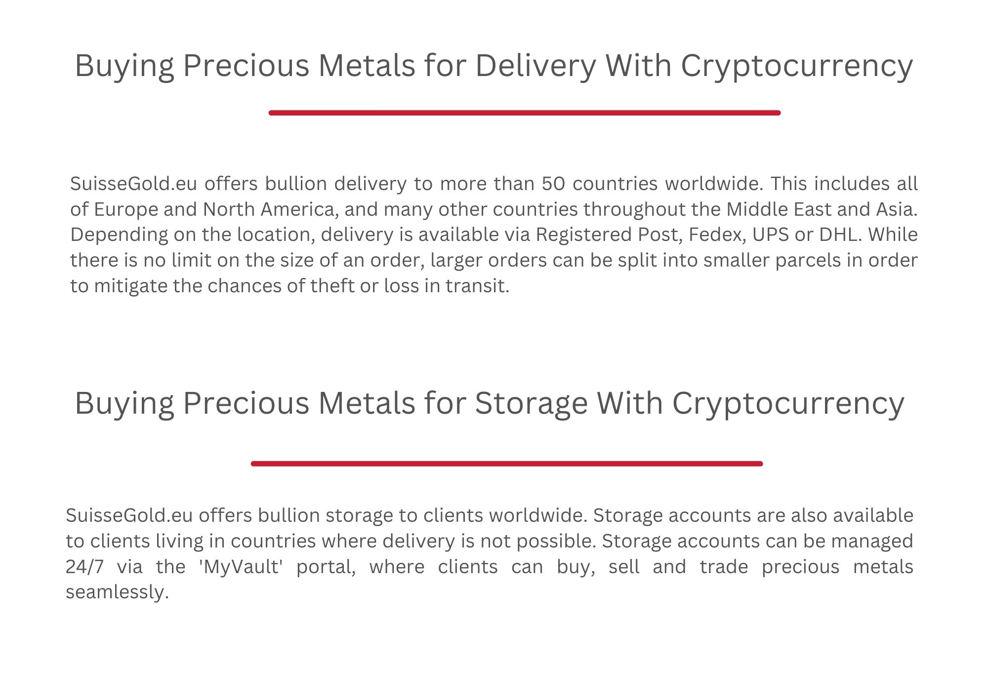 Guide to Buying Precious Metals with Cryptocurrency | SuisseGold.com