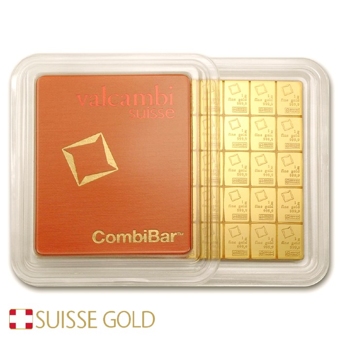 20 X 1 GRAMO VALCAMBI GOLD COMBIBAR – MBC GOLD - Foto 9