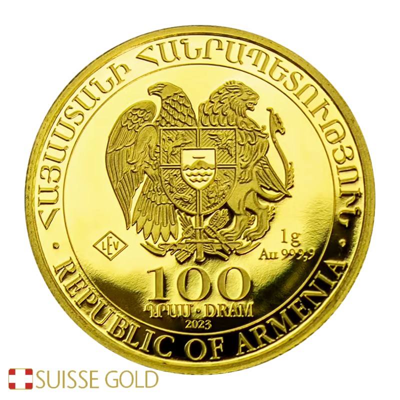 2023 Armenian Noah's Ark 1 Gram Gold Coin