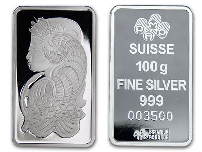 PAMP 100 Gramm Fortuna-Silbermünze