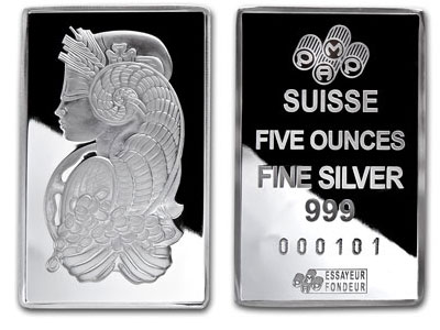 PAMP 5 Unzen Fortuna-Silberbarren